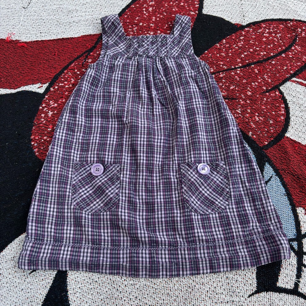 CHEROKEE PURPLE PLAID BUTTON POCKET DRESS SIZE 4T